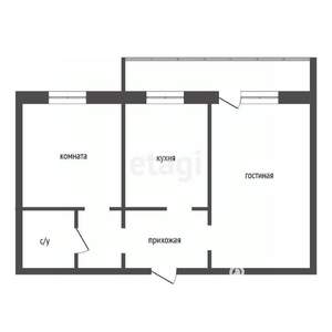 2-к квартира, вторичка, 52м2, 8/9 этаж