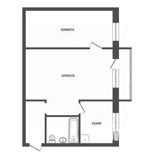 2-к квартира, вторичка, 45м2, 2/5 этаж