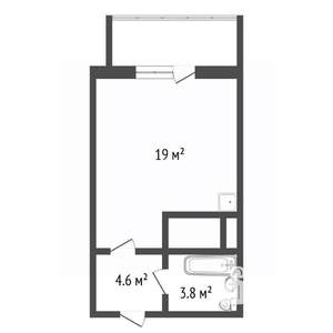 Студия квартира, вторичка, 28м2, 17/25 этаж