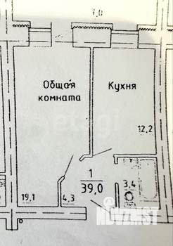 1-к квартира, вторичка, 39м2, 2/18 этаж