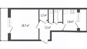 1-к квартира, вторичка, 38м2, 2/9 этаж