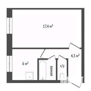 1-к квартира, вторичка, 31м2, 3/5 этаж