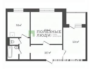 2-к квартира, вторичка, 52м2, 6/9 этаж