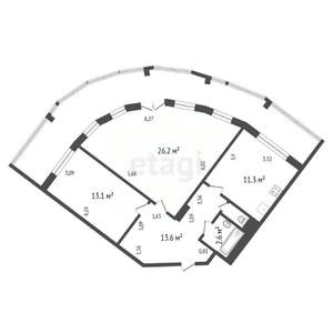 2-к квартира, вторичка, 68м2, 10/12 этаж