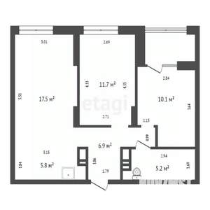 3-к квартира, вторичка, 57м2, 8/25 этаж