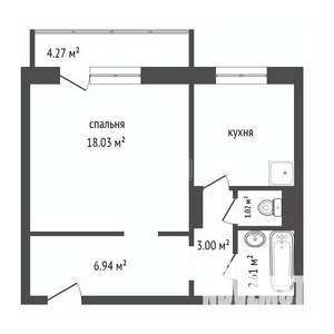 1-к квартира, вторичка, 40м2, 5/15 этаж