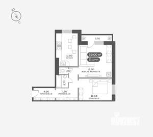 2-к квартира, вторичка, 59м2, 12/17 этаж
