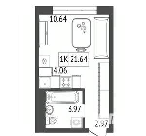 1-к квартира, вторичка, 22м2, 9/17 этаж