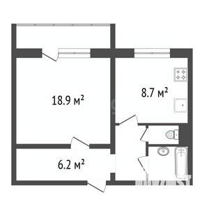 1-к квартира, вторичка, 40м2, 9/10 этаж