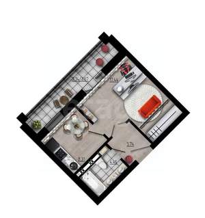 1-к квартира, вторичка, 34м2, 4/9 этаж