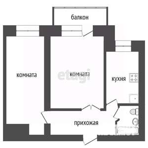 2-к квартира, вторичка, 50м2, 7/14 этаж