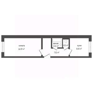 1-к квартира, вторичка, 37м2, 2/10 этаж