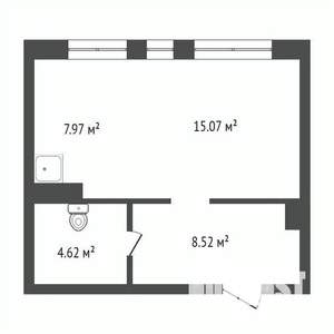Студия квартира, вторичка, 36м2, 2/8 этаж