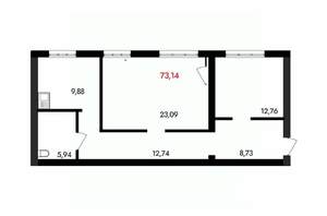 2-к квартира, вторичка, 73м2, 8/18 этаж