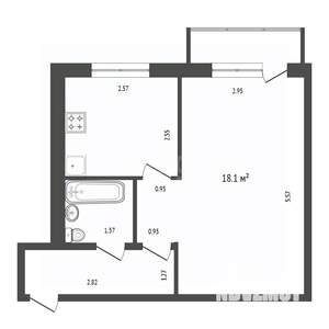 1-к квартира, вторичка, 33м2, 5/5 этаж