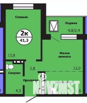 2-к квартира, строящийся дом, 41м2, 11/19 этаж