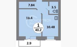 1-к квартира, вторичка, 40м2, 9/14 этаж