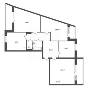 4-к квартира, вторичка, 80м2, 8/9 этаж