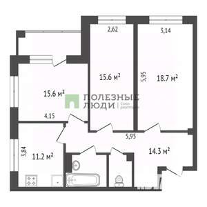 3-к квартира, вторичка, 80м2, 3/18 этаж