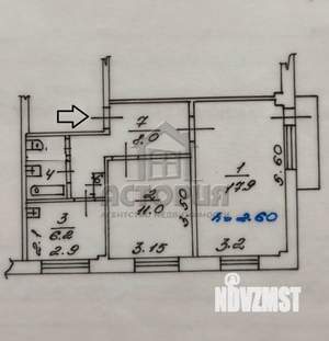 2-к квартира, вторичка, 47м2, 3/5 этаж