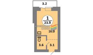 Студия квартира, вторичка, 24м2, 11/14 этаж