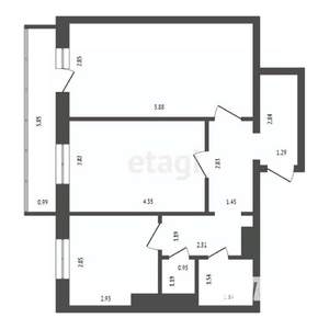 2-к квартира, вторичка, 52м2, 13/13 этаж