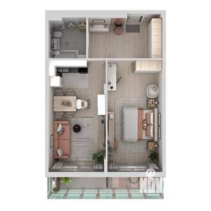 2-к квартира, строящийся дом, 61м2, 6/19 этаж