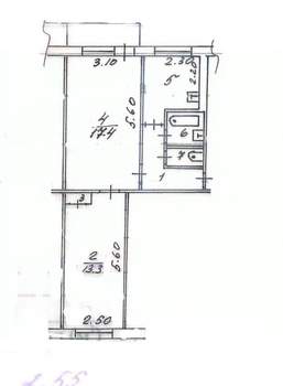 2-к квартира, вторичка, 45м2, 2/5 этаж