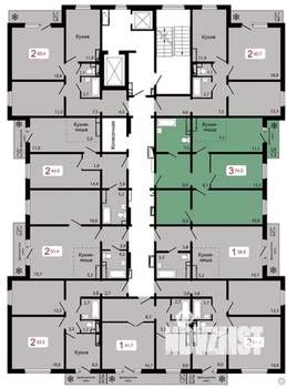 3-к квартира, строящийся дом, 74м2, 11/17 этаж