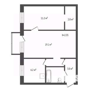 2-к квартира, вторичка, 45м2, 3/5 этаж