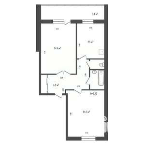 2-к квартира, вторичка, 52м2, 3/5 этаж