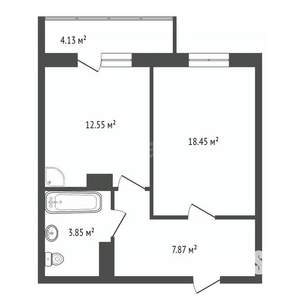 1-к квартира, вторичка, 41м2, 4/24 этаж