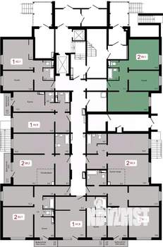 2-к квартира, строящийся дом, 59м2, 1/17 этаж