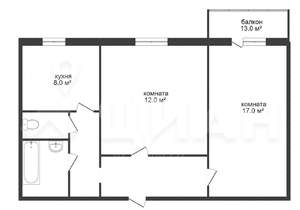 2-к квартира, вторичка, 58м2, 2/17 этаж