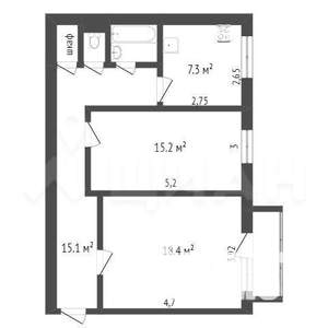 2-к квартира, вторичка, 66м2, 10/10 этаж