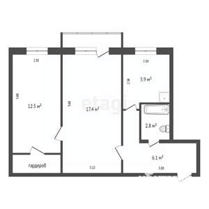 2-к квартира, вторичка, 42м2, 5/5 этаж