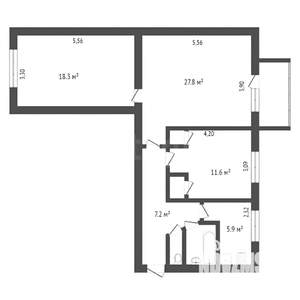 3-к квартира, вторичка, 70м2, 4/4 этаж