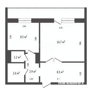 1-к квартира, вторичка, 40м2, 8/16 этаж