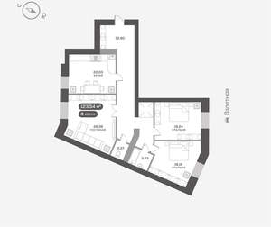 3-к квартира, вторичка, 127м2, 2/16 этаж