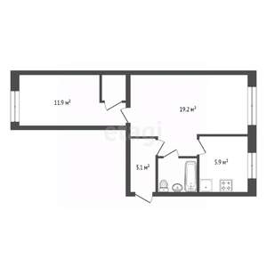 2-к квартира, вторичка, 45м2, 3/5 этаж