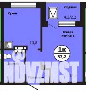 1-к квартира, строящийся дом, 37м2, 3/19 этаж
