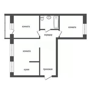 3-к квартира, вторичка, 62м2, 2/10 этаж