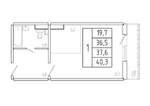 1-к квартира, вторичка, 38м2, 16/17 этаж
