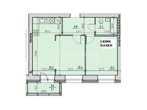 2-к квартира, вторичка, 52м2, 7/9 этаж