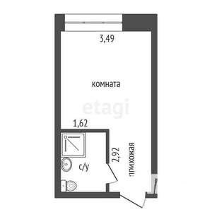 Студия квартира, вторичка, 22м2, 4/4 этаж