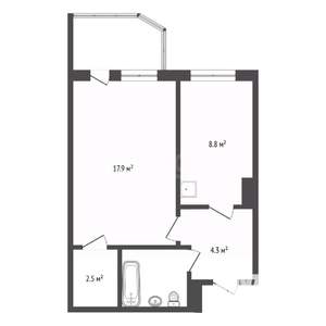 1-к квартира, вторичка, 37м2, 2/10 этаж