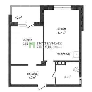 2-к квартира, вторичка, 44м2, 20/22 этаж
