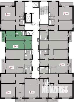 1-к квартира, вторичка, 42м2, 16/17 этаж