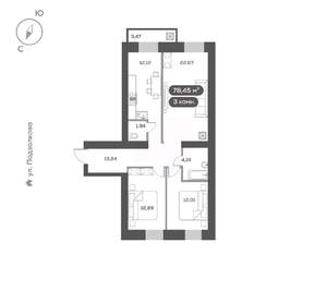 3-к квартира, вторичка, 76м2, 15/16 этаж