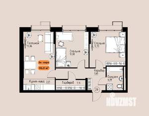 3-к квартира, вторичка, 58м2, 4/17 этаж